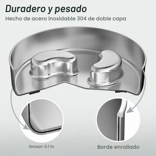 Vista 4 de Feedoo Cuenco para perros de alimentación lenta de 1.5 tazas, acero