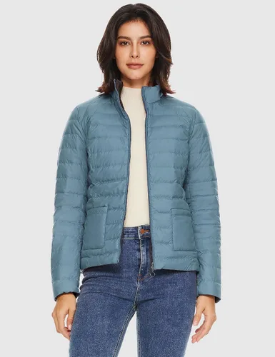 Vista 5 de ELEZAY Chaqueta acolchada reversible para mujer, plegable, ligera, acolchada