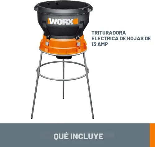 Vista 5 de Worx WG430 - Trituradora eléctrica de hojas, sin aspas, plegable (13 A)