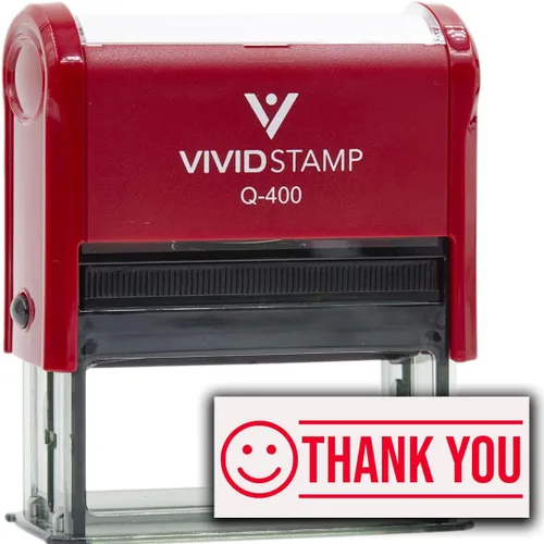 Vista 16 de Sello de goma autoentintado Thank You (Smiley Face) (tinta negra) - Q-200