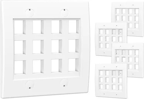 Vista 7 de [UL Listed] Cable Matters - Placa de pared en blanco para toma trapezoidal, Blanco