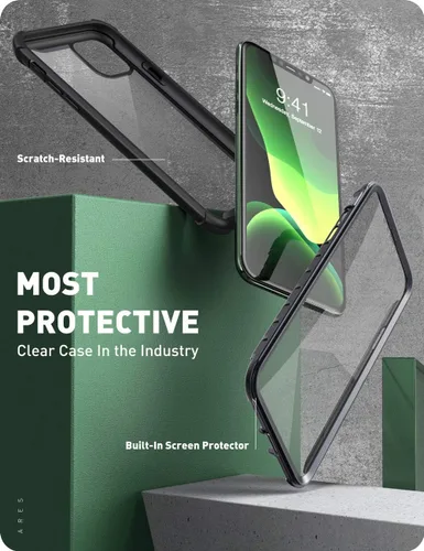 Vista 2 de i-Blason Ares - Funda para iPhone 11 Pro Max (2019), funda de doble capa resistente con parachoques transparente y protector de pantalla integrado