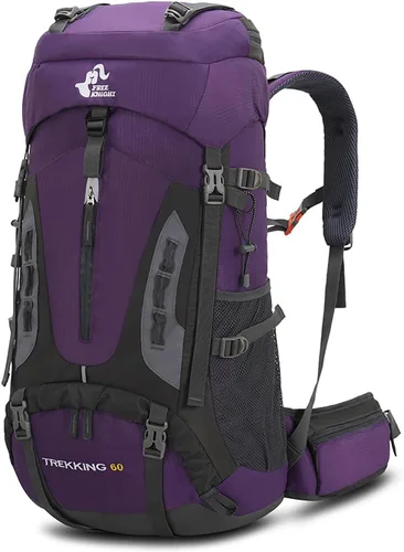 Vista 13 de Bseash Mochila de 60 l para senderismo y camping con cubierta para la lluvia, mochila impermeable de gran capacidad para deportes al aire libre