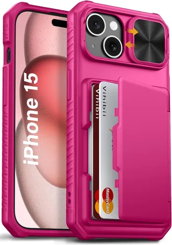 Vista 61 de Vihibii Funda para iPhone 13 Pro Max/iPhone 12 Pro Max con tarjetero (4 tarjetas) [bloqueo RFID] y cubierta de cámara deslizante, protección contra