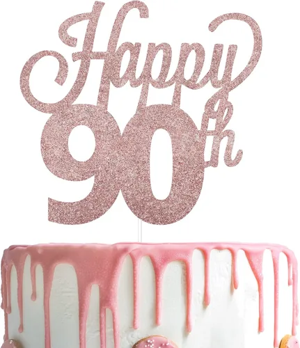 Vista 14 de LINGTEER - Decoración para pastel con texto "Happy Birthday 100", color negro