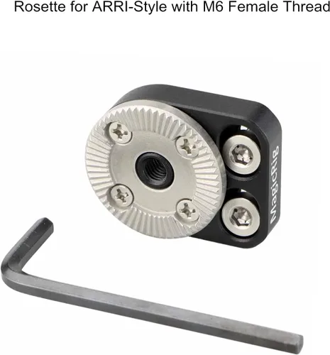 Vista 4 de Adaptador de montaje rosetón con tornillos de 1/4" para ARRI Standard Rosca M6, 31.8 de diámetro para jaula de cámara, mango roseta, mango