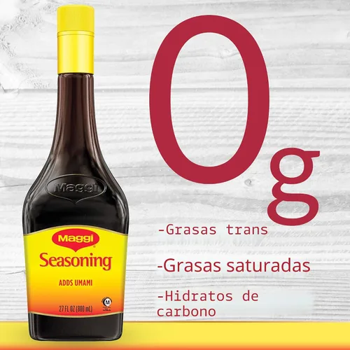 Vista 2 de Condimento Maggi, Condimento Umami, añade un delicioso sabor tostado sin añadir carne, sin MSG añadido, Botella de 27 fl oz