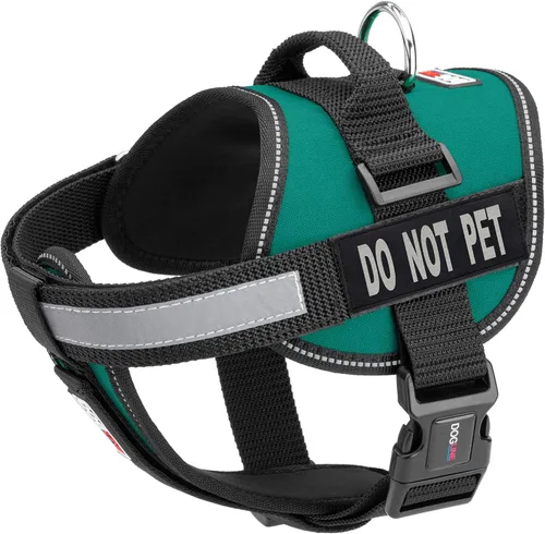 Vista 16 de Dogline Arnés de chaleco para perros y 2 parches extraíbles para no mascotas, XS/de 15 a 19 pulgadas, verde