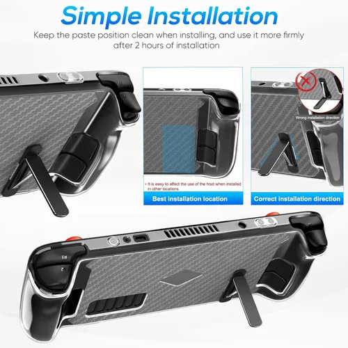Vista 5 de GORIXER - Funda protectora de poliuretano termoplástico suave y transparente accesorios con soporte plegable ajustable y protector de pantalla