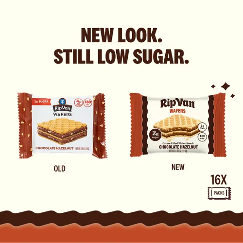 Vista 3 de Rip Van Galletas de oblea de chocolate y avellana, 0.14 oz de carbohidratos