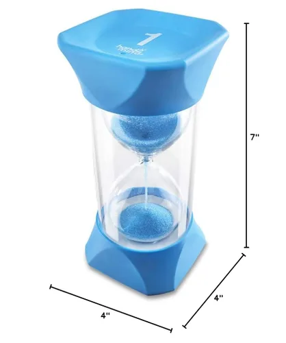Vista 9 de hand2mind Temporizador de arena jumbo de 1 minuto, temporizador de reloj de arena grande, reloj de arena, temporizador silencioso para niños