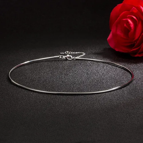 Vista 8 de Dankadi Collar de plata de ley 925 para mujer, collar de cúpula sólida de 0.079 in, simple moda dorada de 16 "18" 20 "+1.9 "longitud ajustable