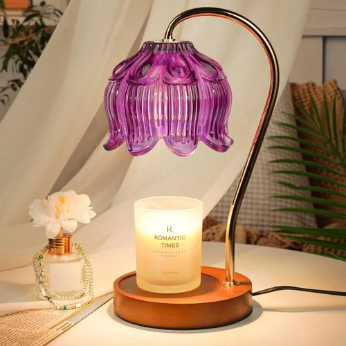 Vista 17 de Funistree Paquete de 2 lámparas calentadoras de velas de flores, lámpara de vela con temporizador, regalos de cumpleaños de Navidad para mujeres