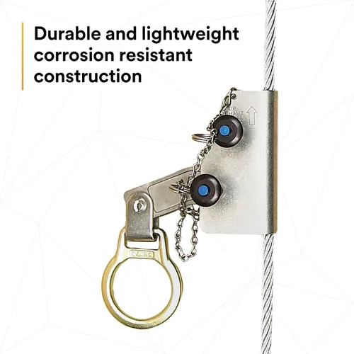 Vista 5 de 3M DBI-SALA 5000338 Componente vertical del sistema, agarrador manual de cable para uso en cable de 3/8" (9,5 mm) 7x19 línea de vida, plata