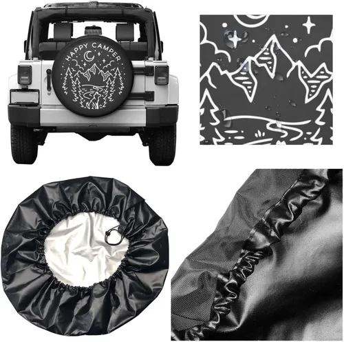 Vista 10 de Cool Cat and UFO Spare Tire Cover Wheel Protectors Dust-Proof Wheel Tire Cover Fit Trailer, Rv, Sand Many Vehicle 14inch