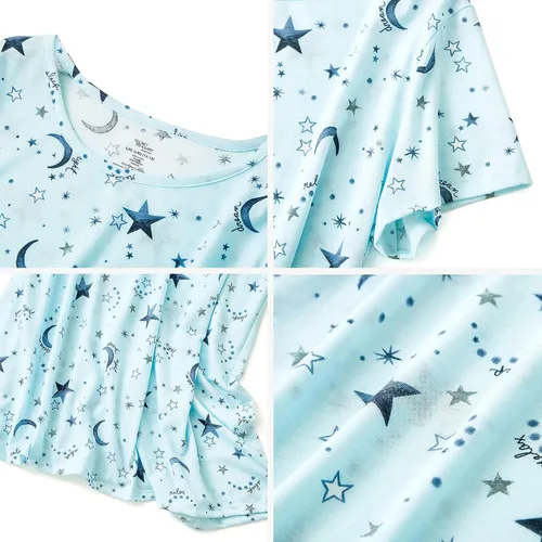 Vista 5 de American Trends Camisones para mujer, de algodón, de manga corta, vestido de noche, casual, pijama suave, ropa de dormir