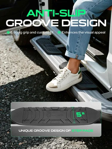 Vista 8 de YHTAUTO Estribos de 5 pulgadas para Chevy y GMC, cabina estándar/cabina