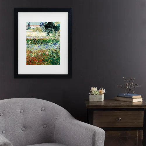 Vista 3 de Vincent Van Gogh "Jardín en flor" - Arte enmarcado mate