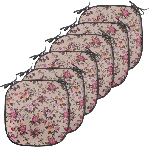 Vista 36 de Ambesonne Flamingo - Cojín de asiento para silla, diseño de fantasía exótica con elementos de vida silvestre hawaiana en colores pastel, acolchado