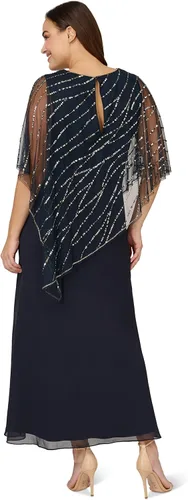 Vista 3 de Adrianna Papell Vestido midi con cuentas para mujer en talla grande