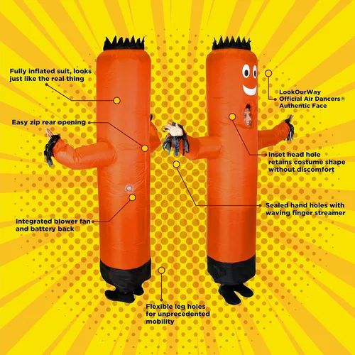 Vista 2 de LookOurWay Disfraz inflable de tubo de aire bailarín, para hombre
