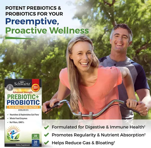 Vista 4 de Prebióticos y probióticos avanzados para mujeres y hombres, salud inmunológica, digestiva e intestinal con L. Reuteri, fibra de inulina, enzimas
