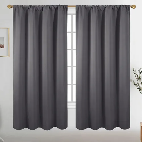 Vista 44 de Diraysid Cortinas opacas beige para dormitorio y sala de estar, cortinas con aislamiento térmico para oscurecer la habitación, 42 x 63 pulgadas, 2