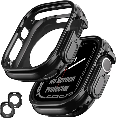Vista 12 de [Paquete de 2] Funda protectora para Apple Watch SE3/SE2/SE/Series 6/5/4 de Negro+Negro
