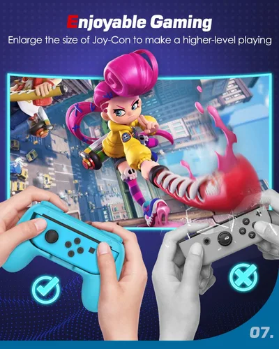 Vista 9 de MoKo Grip para Nintendo Switch OLED modelo Joycon & Switch Joy-Con, paquete de 2 Kit de mango ergonómico de agarre de mano compatible con Nintendo