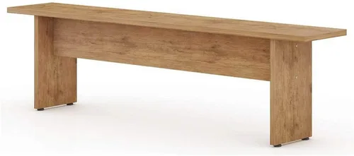 Vista 21 de Manhattan Comfort Nomad - Juego de comedor de 3 piezas para 6 personas con mesa de cocina moderna y 2 bancos, muebles de granja con acabado de grano