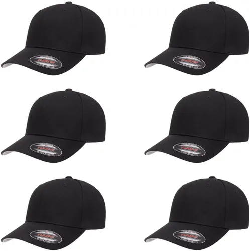 Vista 9 de Flexfit 5001 - Gorra de béisbol de sarga de algodón, 6 paneles Negro