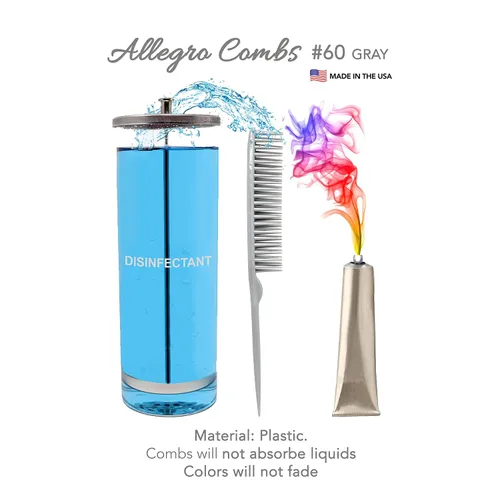 Vista 3 de Allegro Combs Peines de peluquería para peluquería de peluquería de 3 filas para cabello natural y pelucas para cabello rizado, fabricados