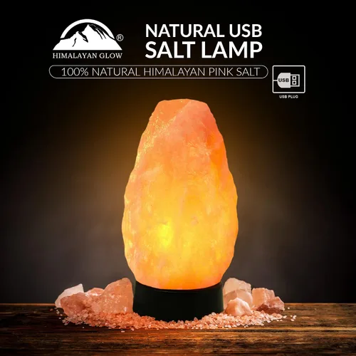 Vista 2 de Himalayan Glow Lámpara de sal - Lámpara de sal multicolor USB del Himalaya con control de atenuador Bombilla LED Base de plástico Brillo