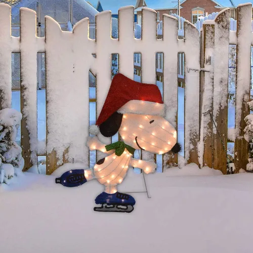 Vista 5 de ProductWorks 32" Snoopy patinando LED de Peanuts