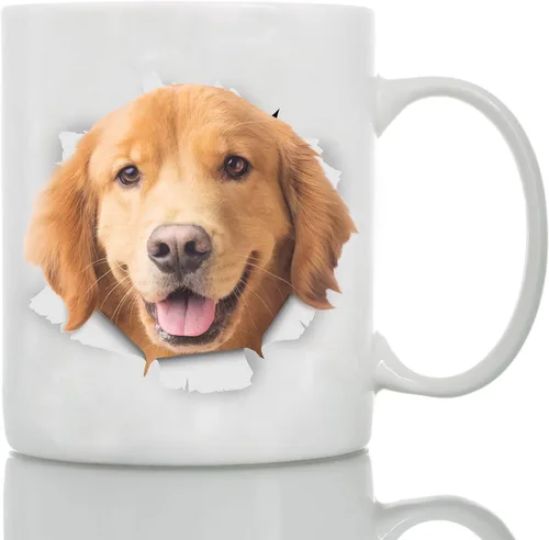 Vista 10 de Golden Retriever - Taza de café divertida de cerámica, regalo perfecto para amantes de los perros, taza de café Golden Retriever, gran cumpleaños