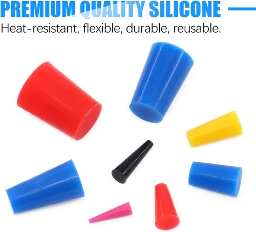 Vista 5 de Glarks Kit surtido de tapones cónicos de goma de silicona para enmascarar agujeros durante el recubrimiento en polvo, pintura, inmersión hidráulica