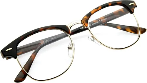 Vista 4 de zeroUV - Gafas de lentes transparentes con montura de cuerno de cuerno nerd con bordes, UV400
