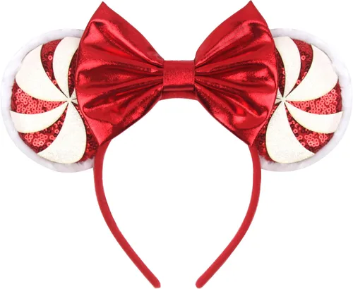 Vista 7 de Diadema de Navidad, orejas de ratón, decoraciones navideñas, sombreros de Navidad