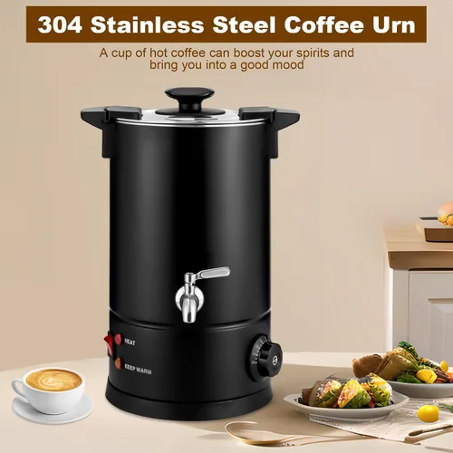 Vista 3 de Urna de café, cafetera eléctrica de 8 litros con control de botón de encendido y apagado fácil, calentamiento rápido de 1000 W que hace hasta 30