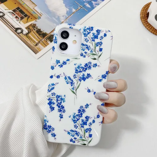 Vista 5 de J.west Funda floral para iPhone 12 y iPhone 12 Pro de 6.1 pulgadas, diseño de patrón de flores de TPU suave, parachoques a prueba de golpes