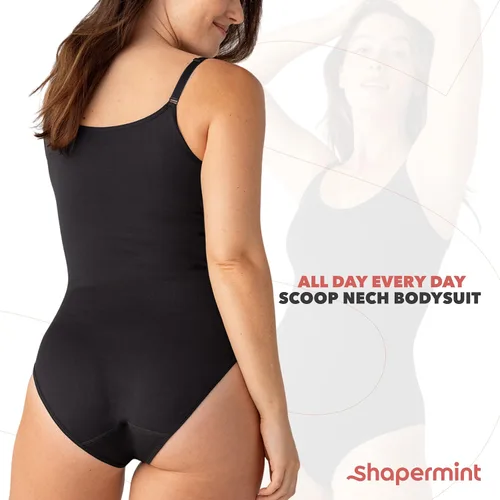 Vista 4 de SHAPERMINT Body de cuello redondo para mujer Trajes moldeadores para mujer con control de abdomen