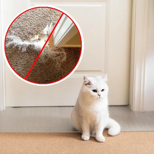 Vista 9 de Uross Protector de alfombra para mascotas, protector de alfombra de gato negro de 3.6 pies para puerta, antiarañazos debajo de la puerta