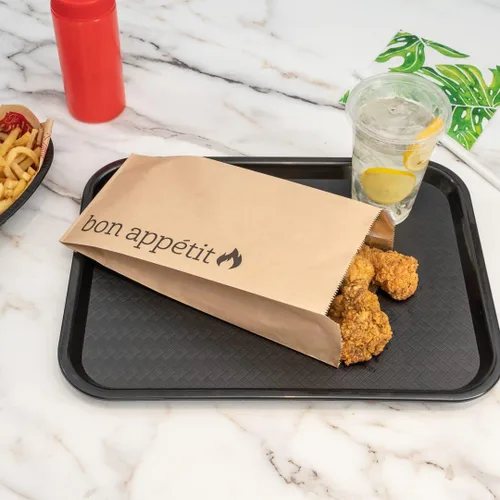 Vista 7 de Restaurantware Bag Tek - Bolsas de papel de aluminio de 6.5 x 4.1 pulgadas, 100 envoltorios para perros calientes de medio galón, papel de estraza