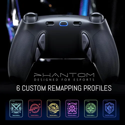 Vista 6 de HEXGAMING PHANTOM Pro Controller with 4 Remappable Buttons, 6 Remapping Profiles, 8 Interchangeable Analog Stick, and Adjustable Triggers Compatible