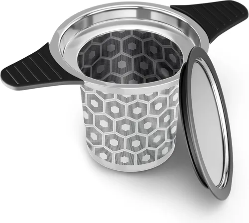 Vista 10 de Reinmoson Coladores y Filtros Grandes para Té Suelto de Una Taza, Infusores de Té de Malla Extra Fina de Acero Inoxidable 304 y Silicona de Grado