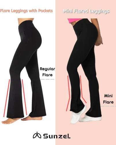 Vista 3 de Sunzel Butterflycra High Waist Mini Flared Leggings for Women, Tummy Control Casual Flare Yoga Pants for Yoga Workout Gym