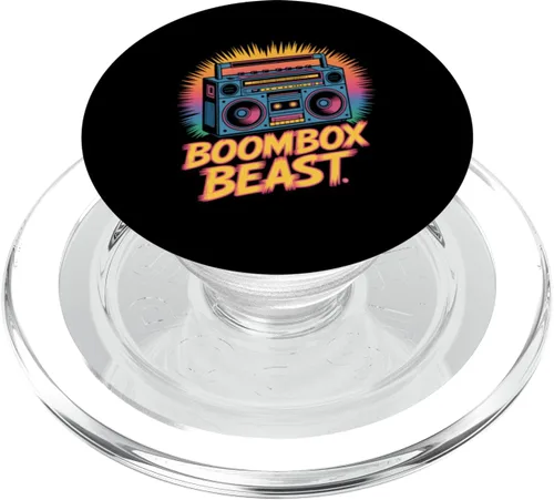 Vista 7 de Boombox Beast Retro 80s Hip Hop Street Music Vibes PopSockets Adhesive PopGrip