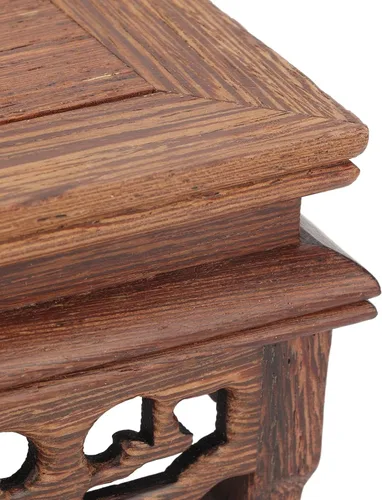 Vista 7 de Mini soporte de exhibición de taburete de madera de estilo chino, estante de exhibición de macetas de jardín, soporte decorativo para elevador