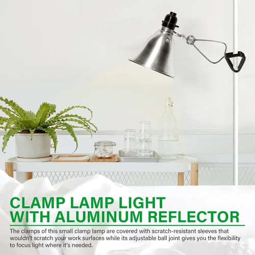 Vista 6 de Simple Deluxe - Lámpara de techo con abrazadera de 5.5 pulgadas con reflector de aluminio de hasta 60 W, casquillo E26 (sin foco incluido), cable