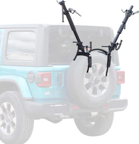 Vista 7 de Let's Go Aero TireBiter 2-Bike VRack Carrier para neumáticos de repuesto Compatible con cámara de respaldo (modelo B00987)